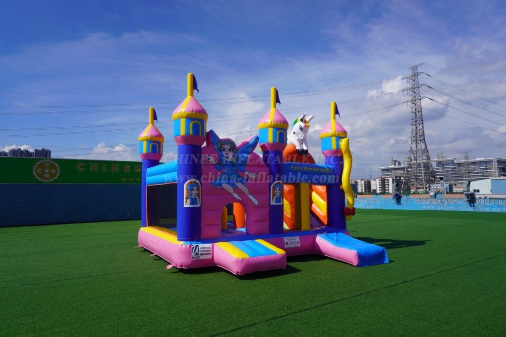 T2-4093 Fairy Wonderland Unicorn Bouncy Castle With Slide