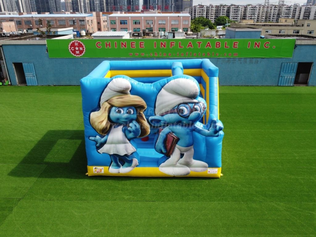 T2-4895 The Smurfs Bouncy Castle With Slide