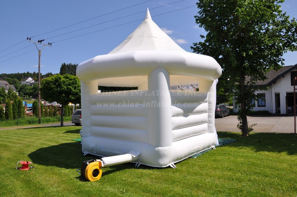 T2-4891 White Wedding Bouncer With Slide