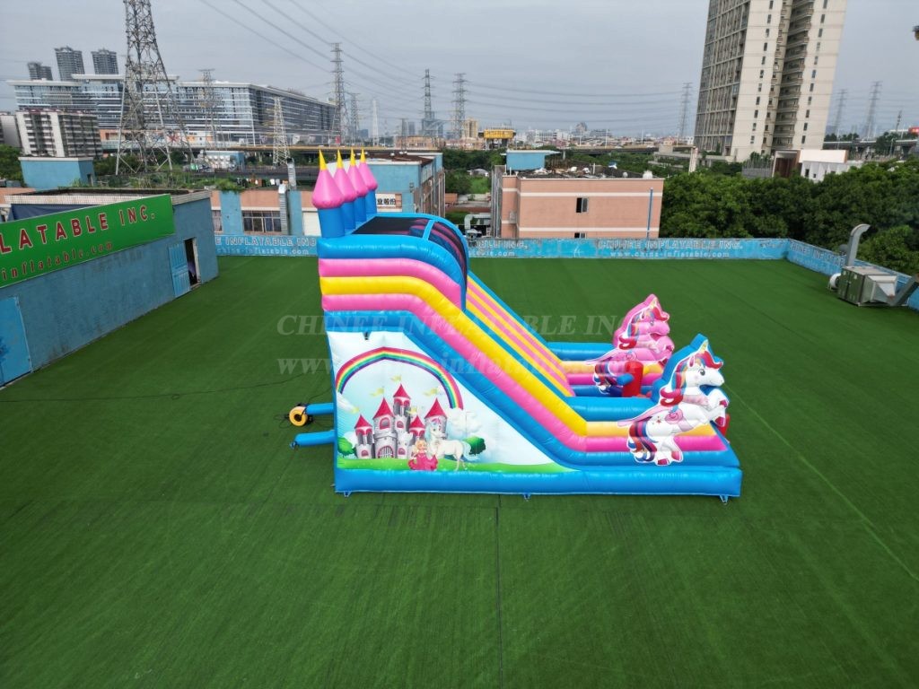 T8-4271 Unicorn Castle Inflatable Slide