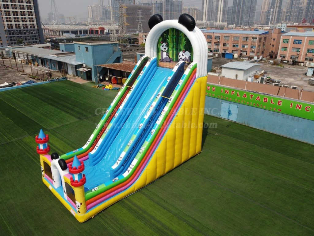 GS1-001B Giant Panda Castle Inflatable Slide