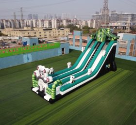 T8-4021B Inflatable Panda-Themed Bamboo Slide