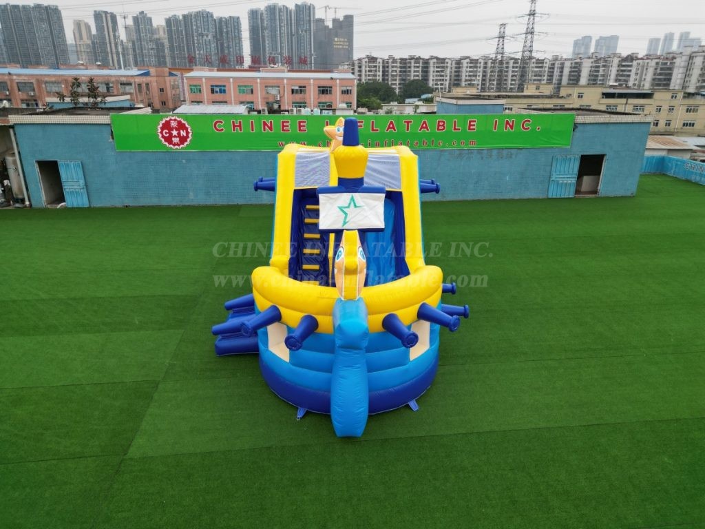 T8-1352B Star-Patterned Pirate Ship Inflatable Slide