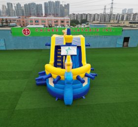 T8-1352B Star-Patterned Pirate Ship Inflatable Slide