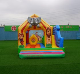 T2-3249B Inflatable Circus Elephant Castle With Slide