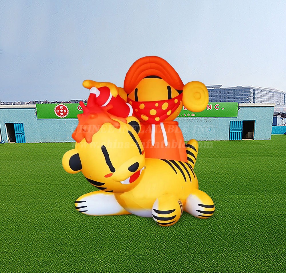 S4-665 Inflatable cartoon boy riding a tiger