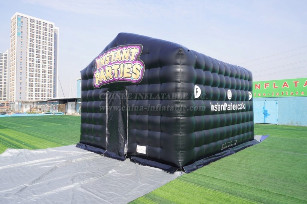 Tent1-704C Inflatable Cube Tent Black Party Tent