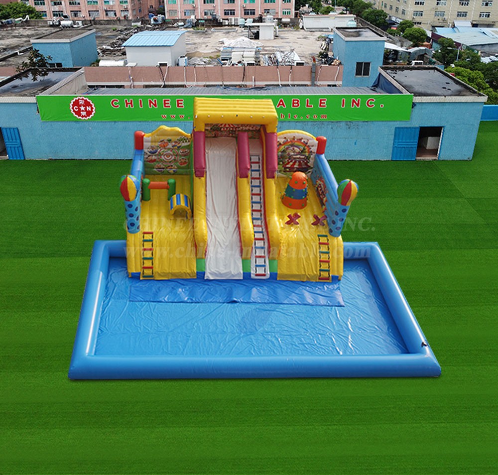 Pool2-827 Carnival inflatable water park with pool