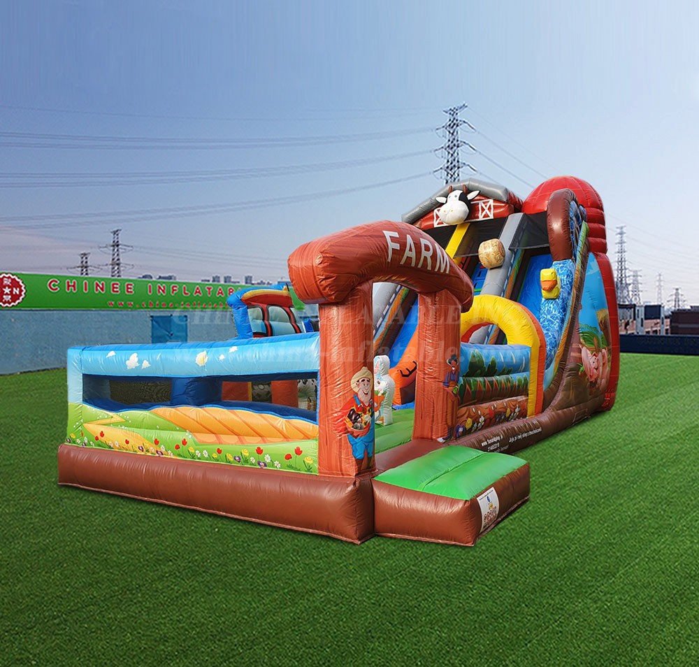 T8-4532 Farm Inflatable Dry Slide