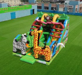 T8-4536 Giraffe and Zebra Inflatable Dry Slide