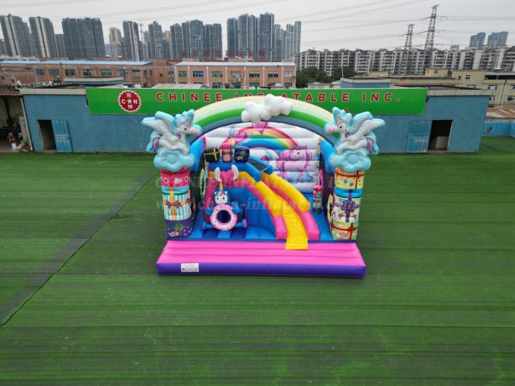 T2-7006 Unicorn Bouncy Castle with Slide