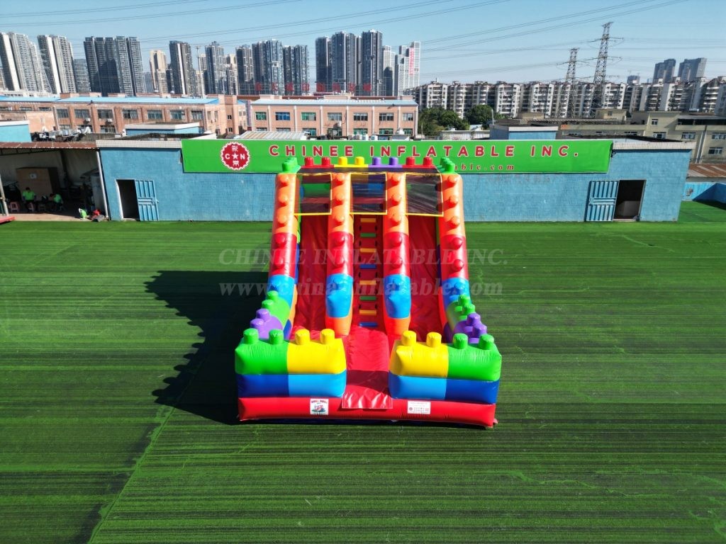 T8-5100B Lego theme inflatable slide