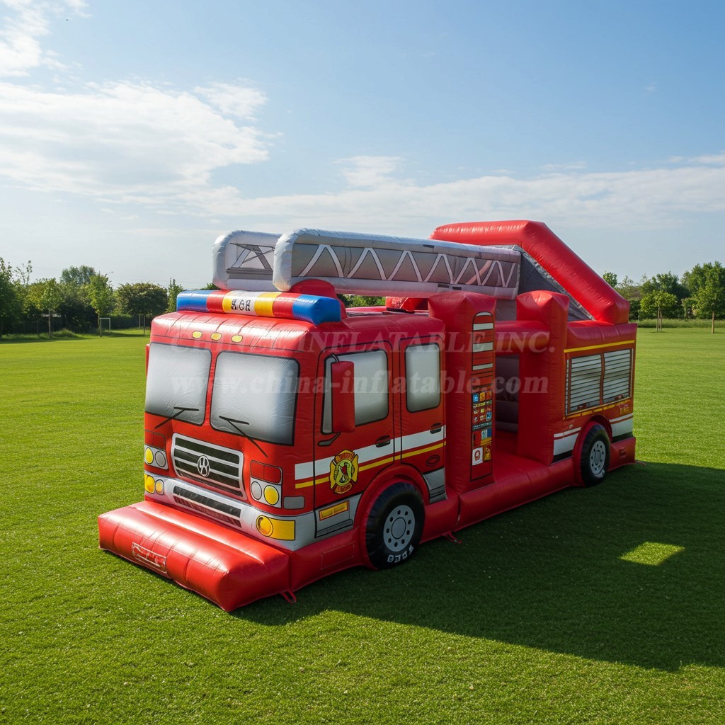 T2-8530 Firetruck Inflatable Combos