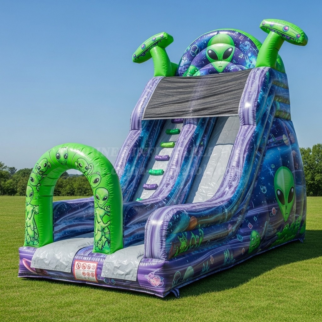 T8-8094 Alien Theme Inflatable Dry Slide