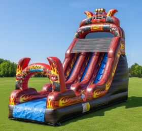 T8-8113 Blaze Monster Theme Inflatable Dry Slide