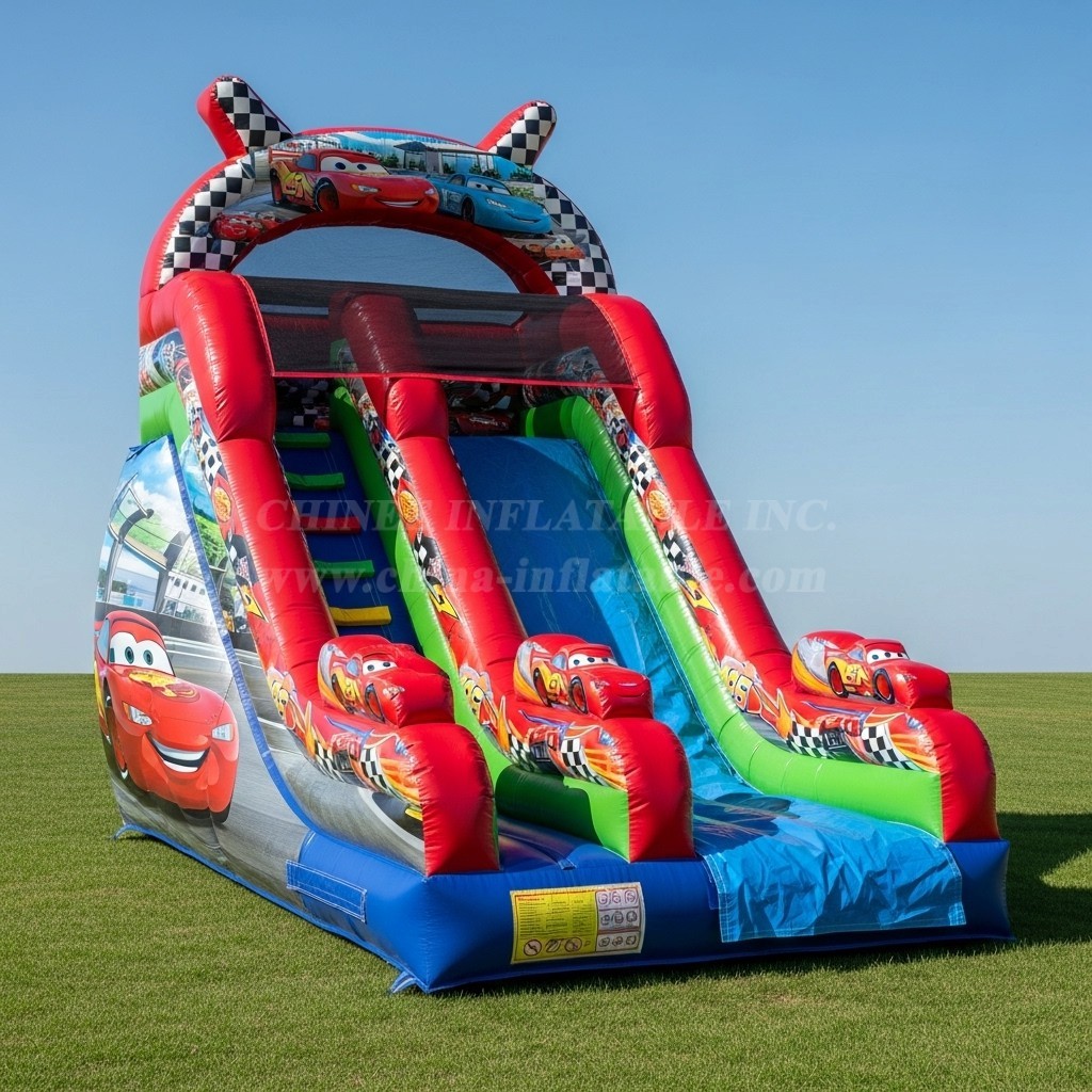 T8-8125 Cars Theme Inflatable Dry Slide