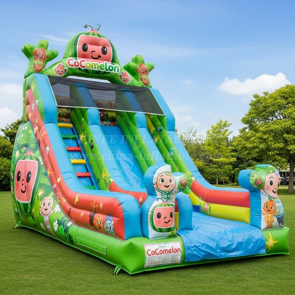 T8-8137 Cocomelon Theme Inflatable Dry Slide