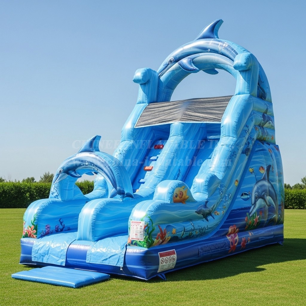 T8-8151 Dolphin Theme Inflatable Dry Slide