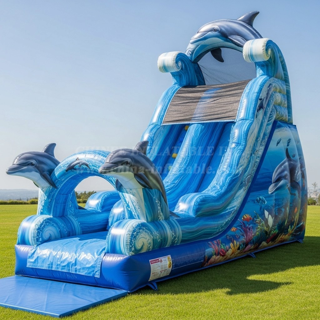 T8-8152 Dolphin Theme Inflatable Dry Slide