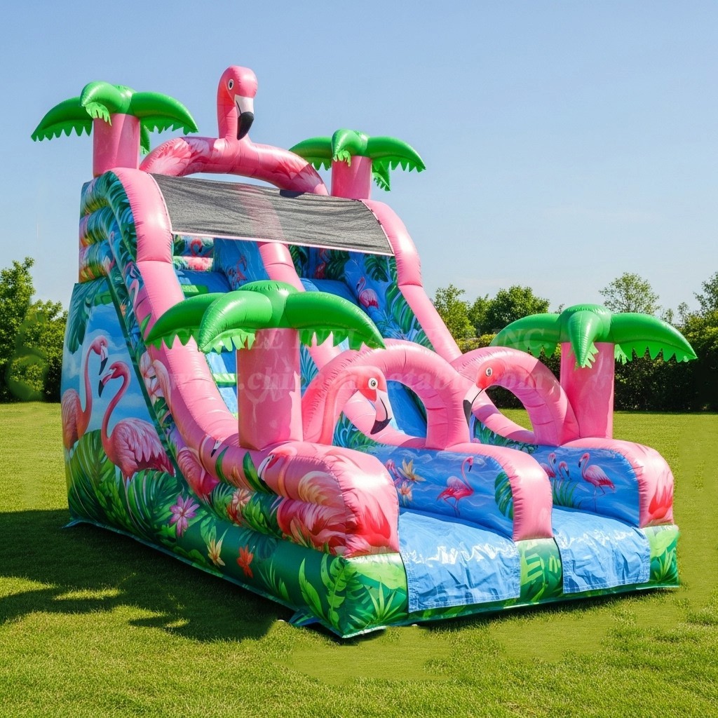 T8-8175 Flamingo Theme Inflatable Dry Slide