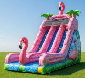 T8-8177 Flamingo Theme Inflatable Dry Slide