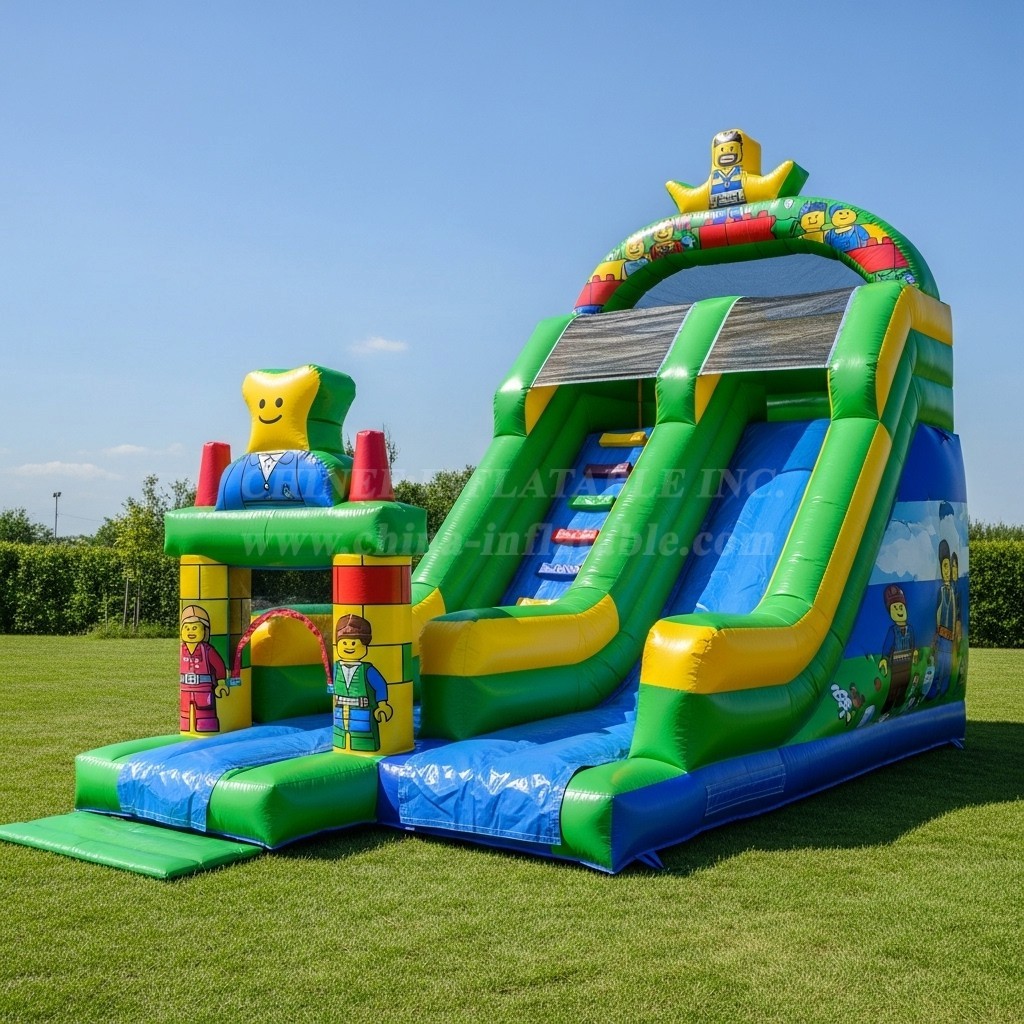 T8-8197 Lego Theme Inflatable Dry Slide