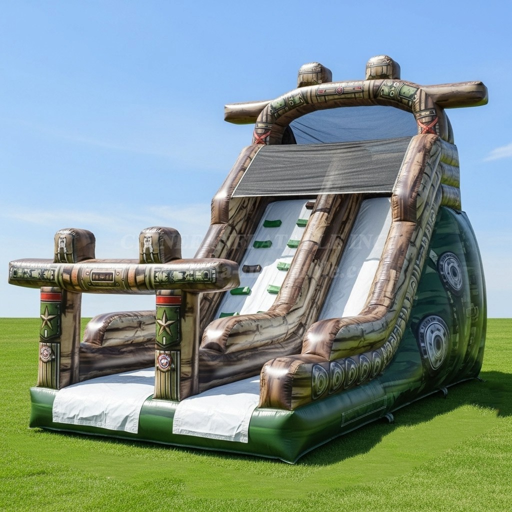 T8-8217 Military Style Theme Inflatable Dry Slide