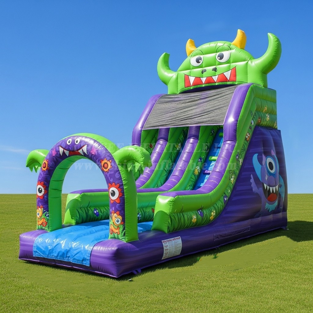 T8-8227 Monster Theme Inflatable Dry Slide