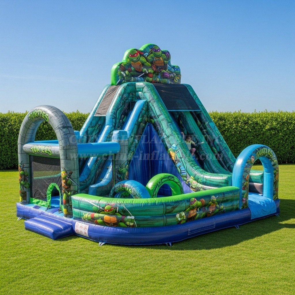 T8-8236 Ninja Turtles Theme Inflatable Dry Slide