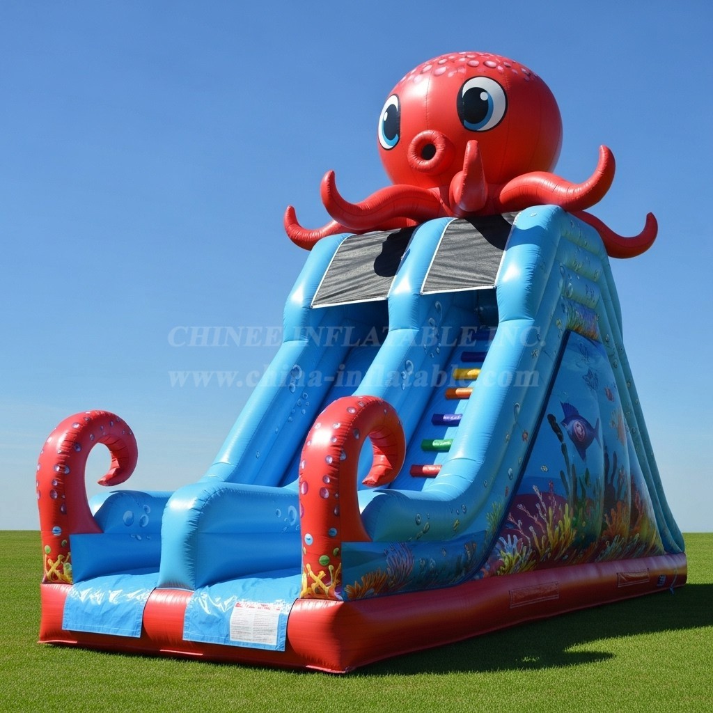 T8-8239 Octopus Theme Inflatable Dry Slide