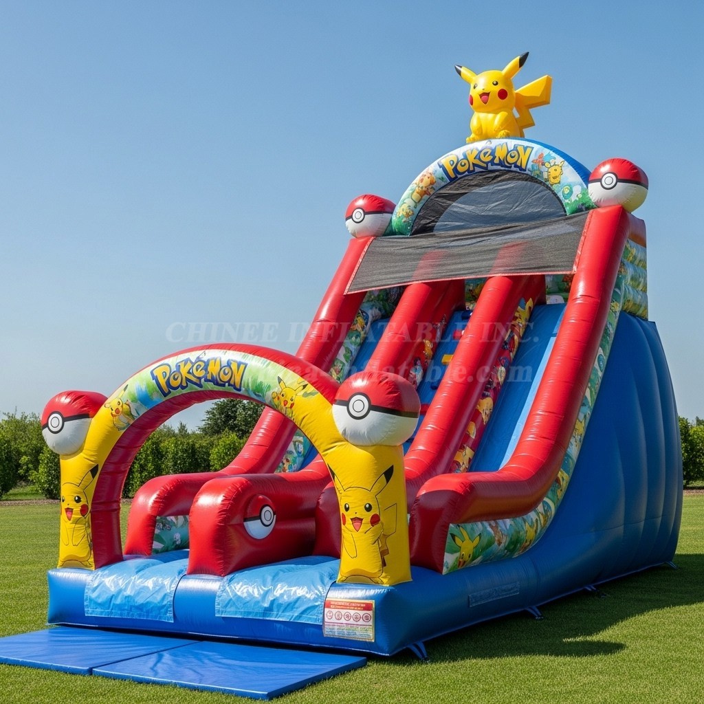 T8-8269 Pokemon Theme Inflatable Dry Slide