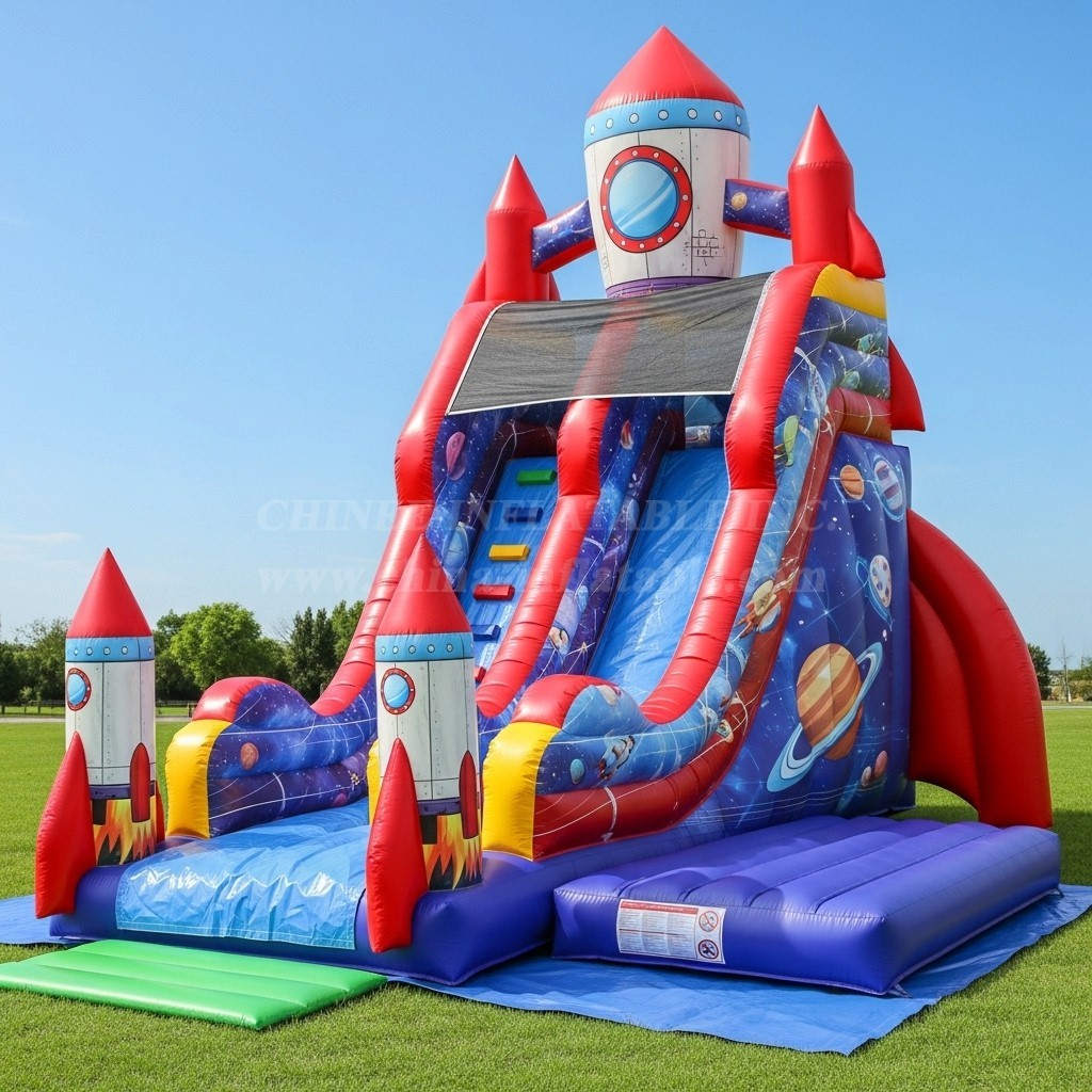 T8-8284 Rocket Theme Inflatable Dry Slide