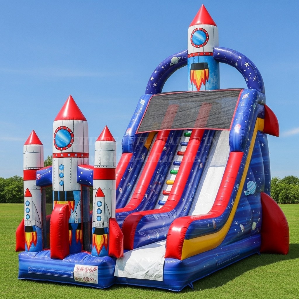 T8-8285 Rocket Theme Inflatable Dry Slide