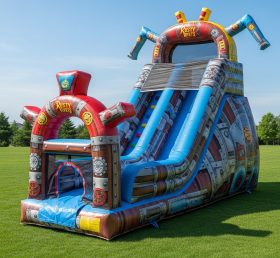 T8-8288 Rusty Rivets Theme Inflatable Dry Slide