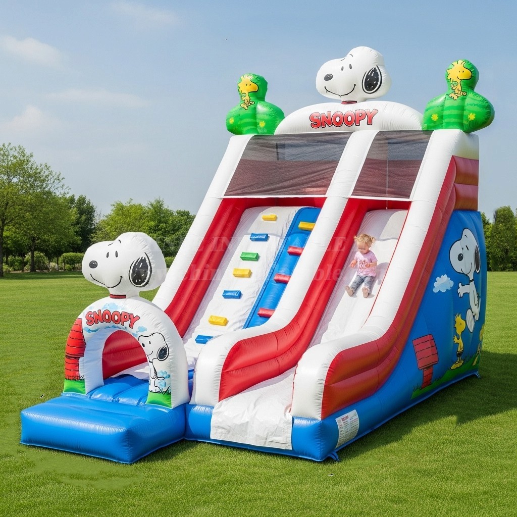 T8-8296 Snoopy Theme Inflatable Dry Slide