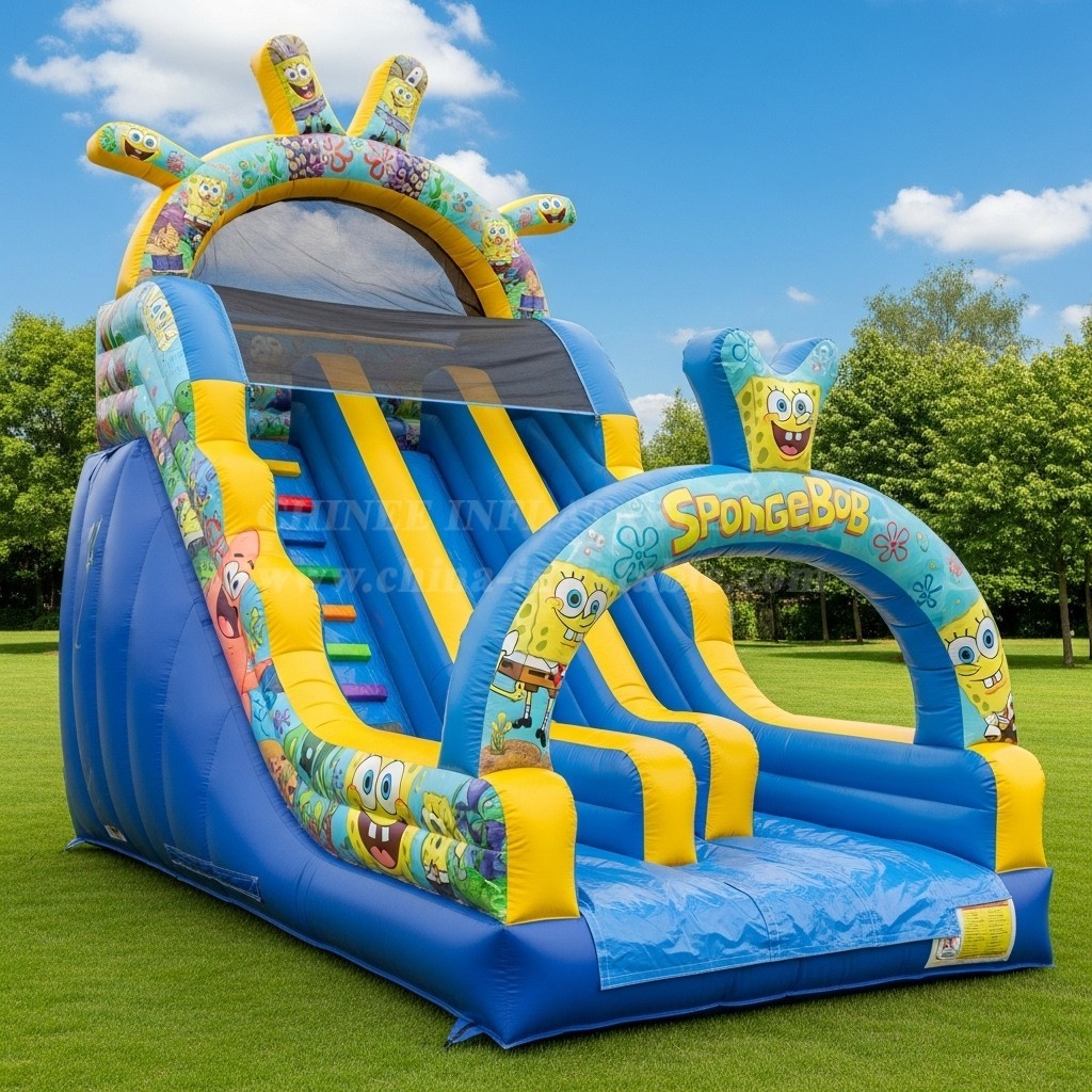 T8-8312 Spongebob Theme Inflatable Dry Slide