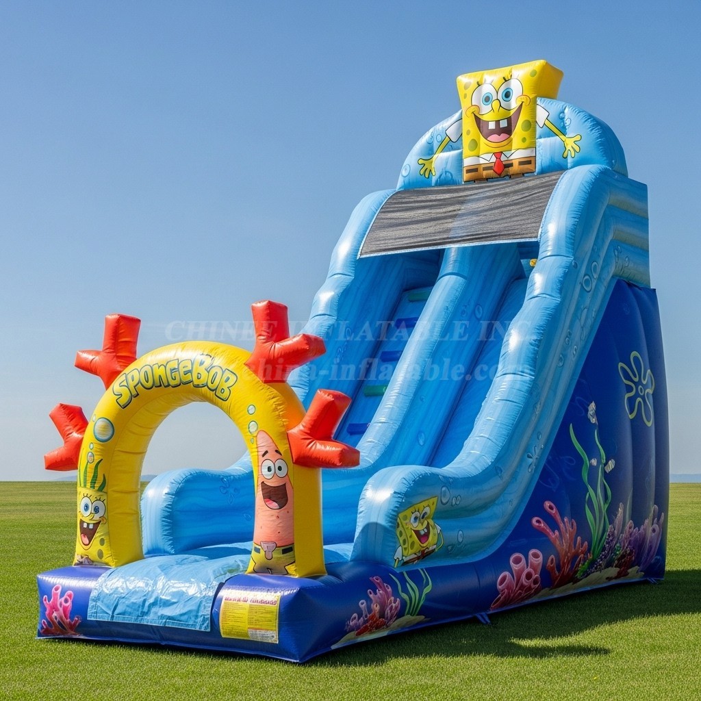 T8-8313 Spongebob Theme Inflatable Dry Slide