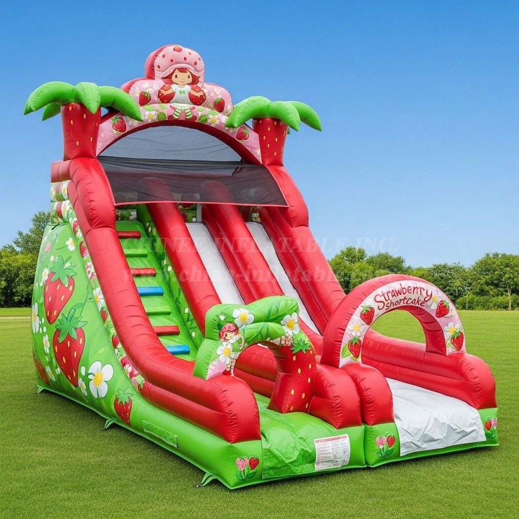 T8-8318 Strawberry Shortcake Theme Inflatable Dry Slide