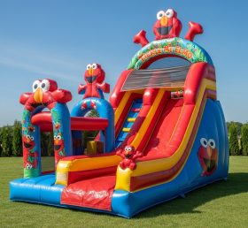 T8-8355 Tickle Me Elmo Theme Inflatable Dry Slide