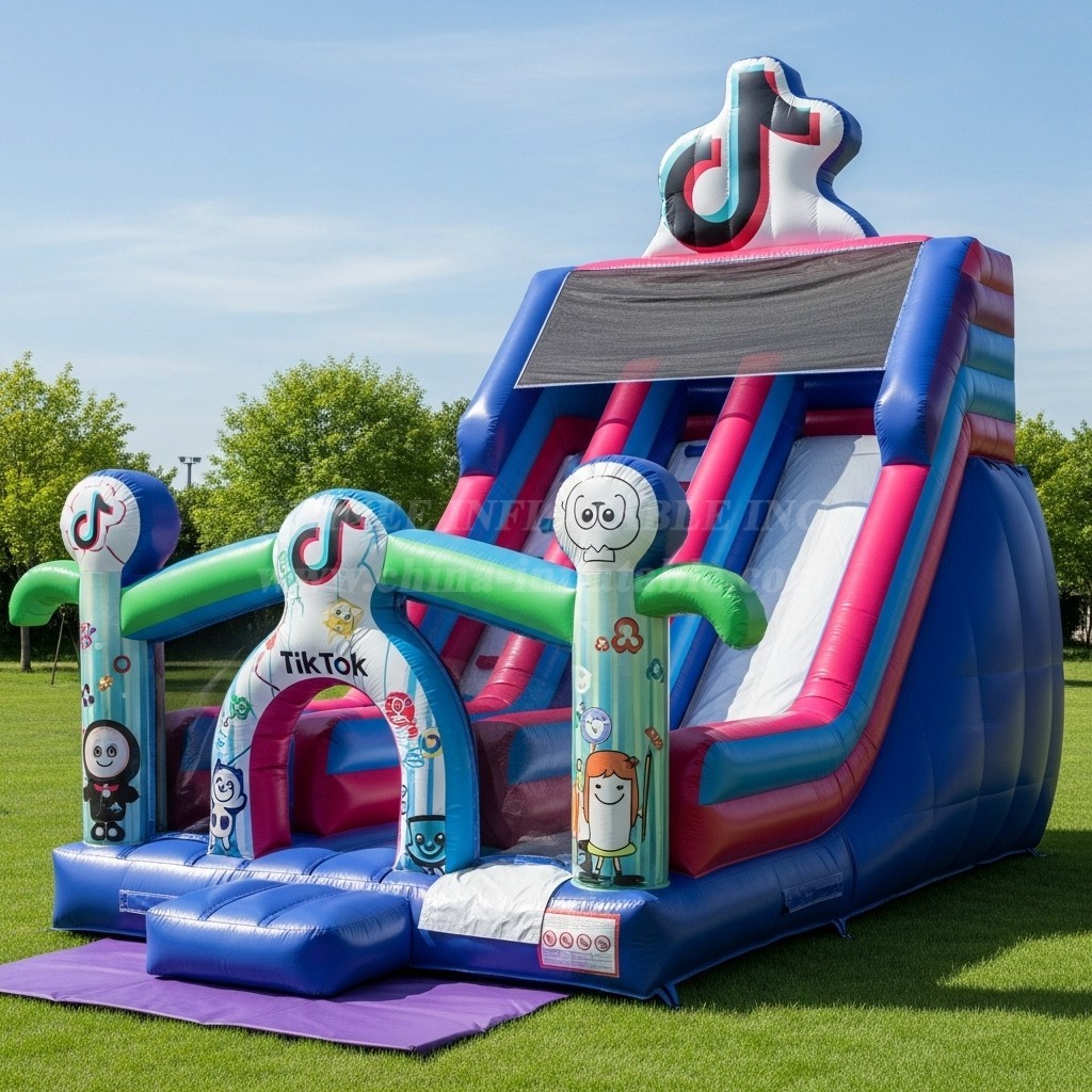 T8-8360 Tiktok Theme Inflatable Dry Slide