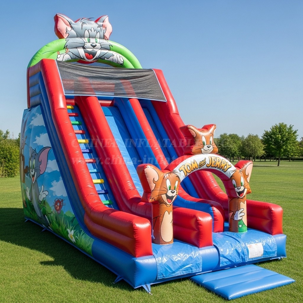 T8-8373 Tom And Jerry Theme Inflatable Dry Slide