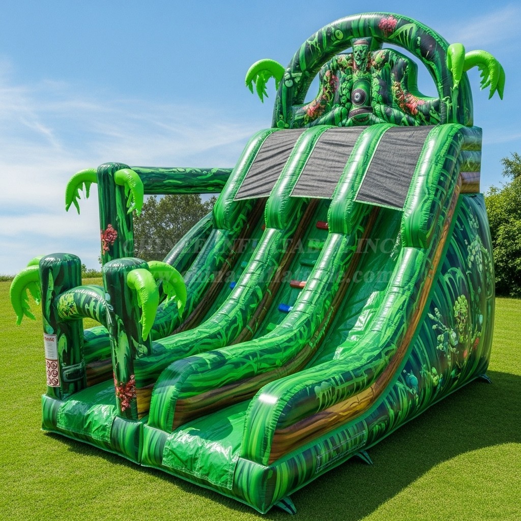T8-8376 Toxic Theme Inflatable Dry Slide