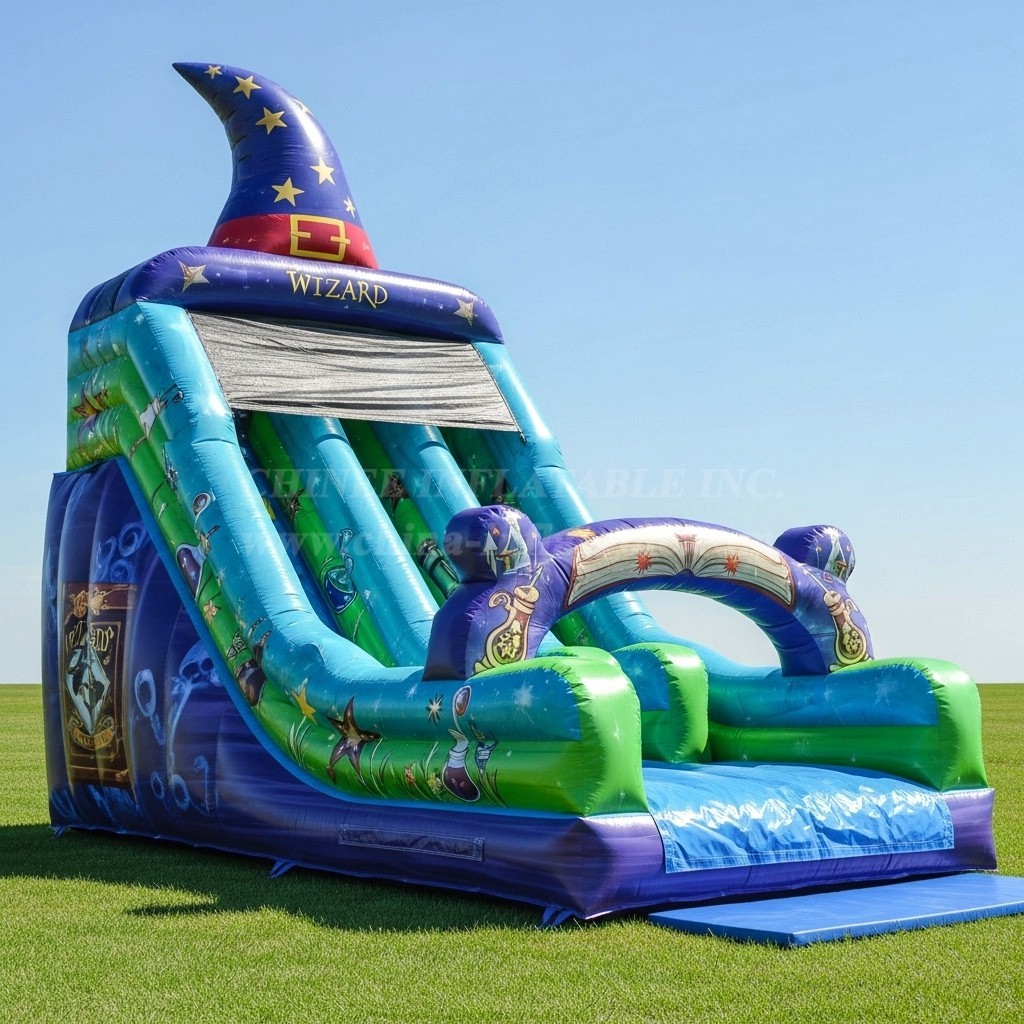 T8-8398 Wizard Theme Inflatable Dry Slide