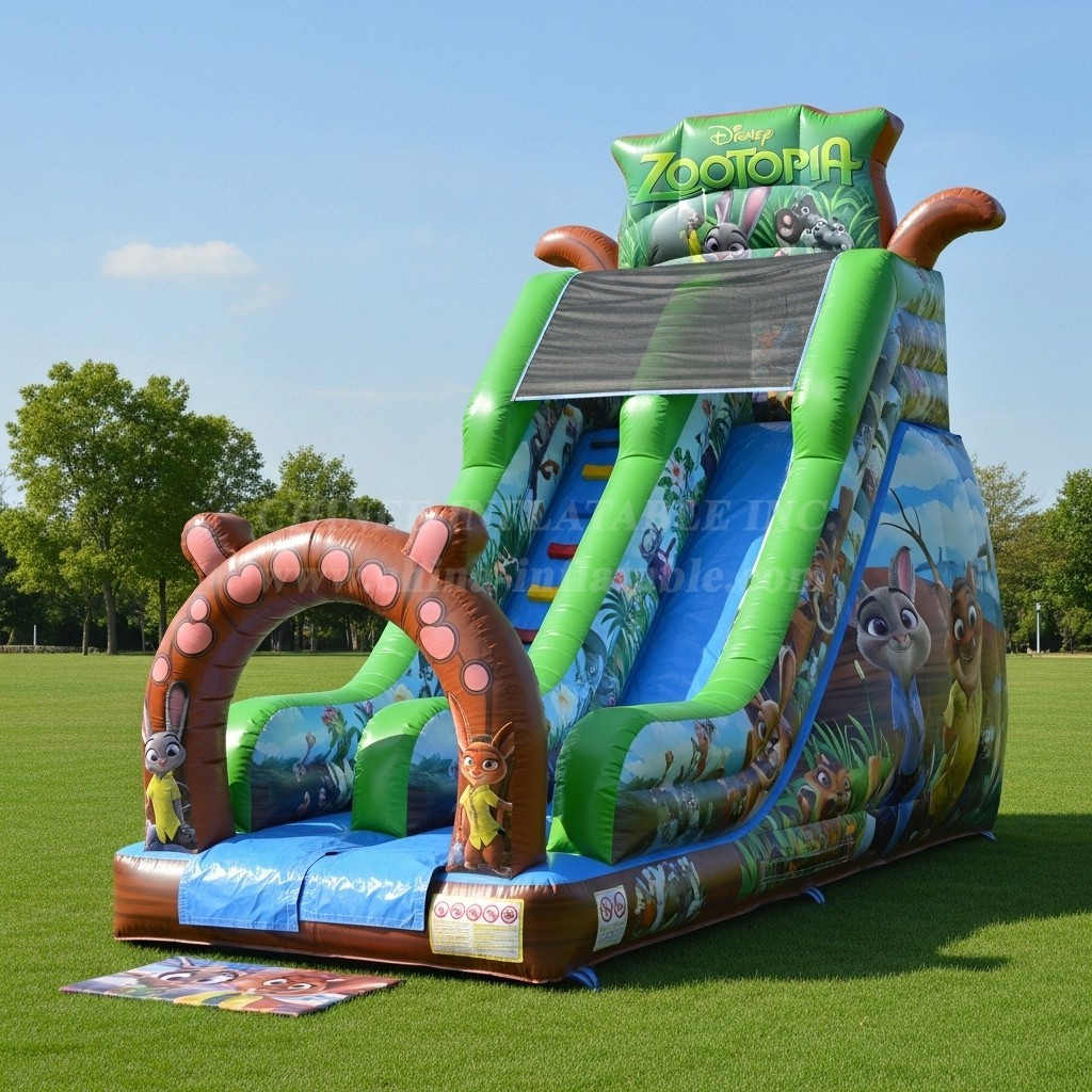 T8-8400 Zootopia Theme Inflatable Dry Slide