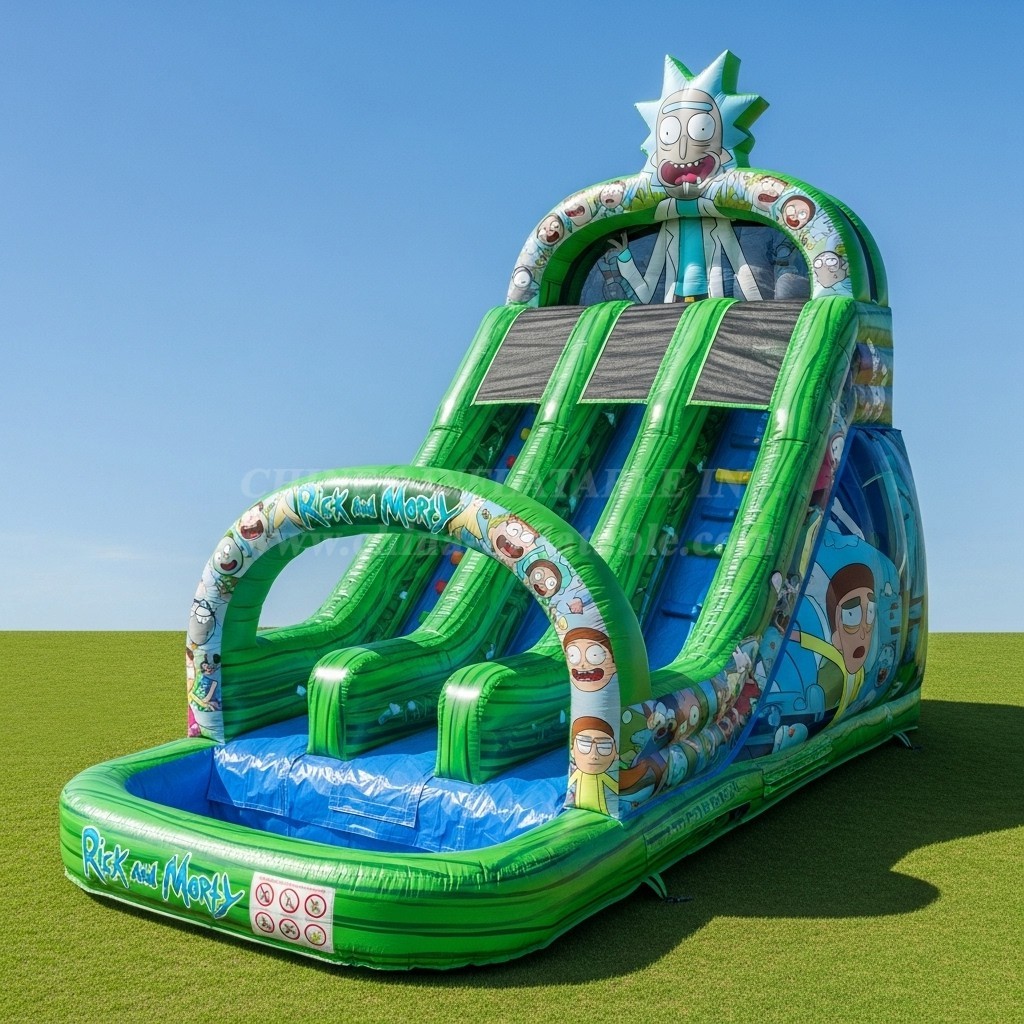 T8-8692 Rick And Morty Theme Inflatable Water Slide