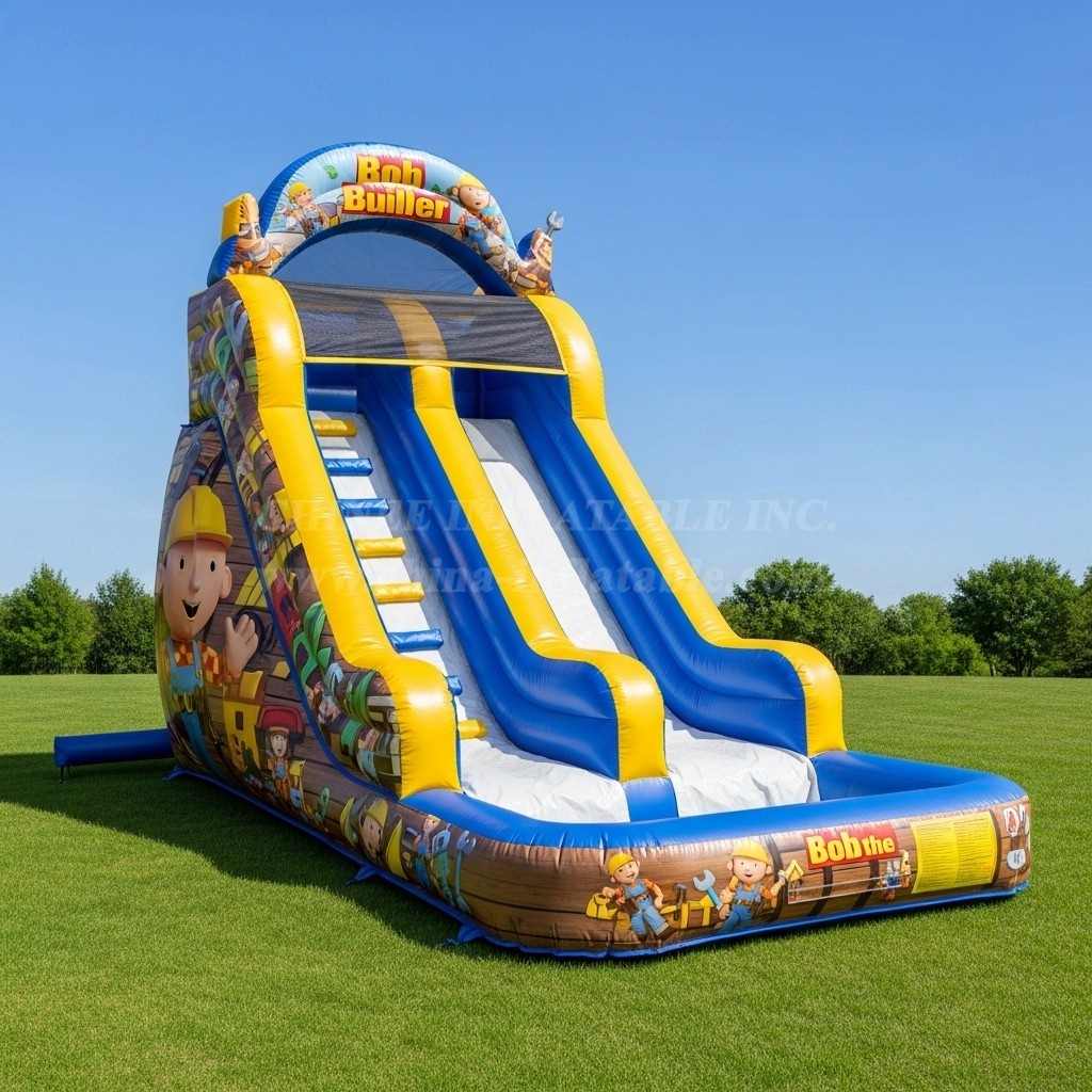 T8-8417 Bob The Builder Theme Inflatable Water Slide