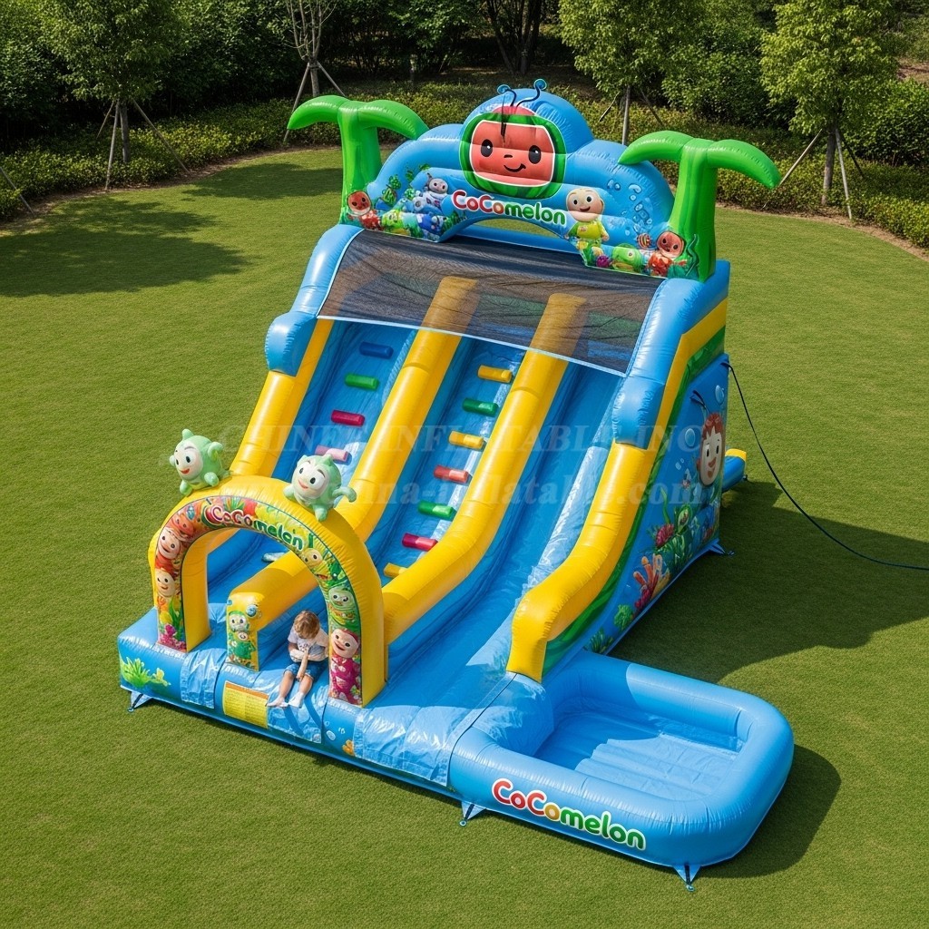 T8-8605 Cocomelon Theme Inflatable Water Slide