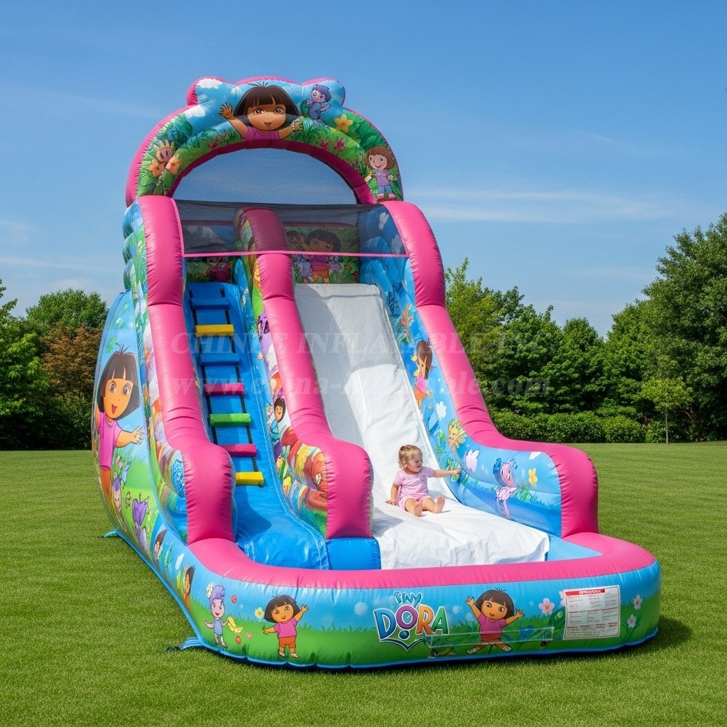 T8-8439 Dora Theme Inflatable Water Slide