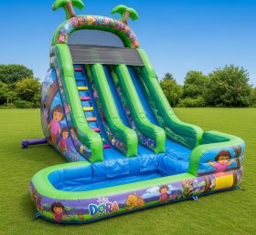 T8-8608 Dora Theme Inflatable Water Slide