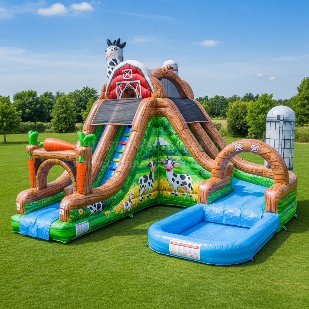 T8-8611 Farm Theme Inflatable Water Slide
